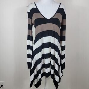 Tommy Bahama Dress S Petite Multicolor Striped Pullover Asymetrical Flowy Fun